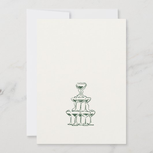 Whimsical Hand Drawn Champagne Engagement Party Kaart (Achterkant)