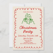 Whimsical Hand Drawn Champagne Kerstfeest Kaart (Voorkant)