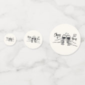 Whimsical Hand Drawn Cheers naar 50 Jaar Verjaarda Confetti (Voorkanten)