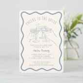 Whimsical Hand Drawn Cheers to the Bride Kaart (Staand voorkant)