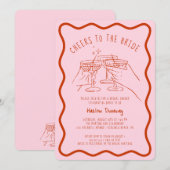 Whimsical Hand Drawn Cheers to the Bride Kaart (Voorkant / Achterkant)