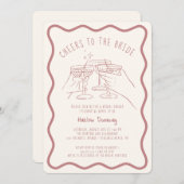 Whimsical Hand Drawn Cheers to the Bride Kaart (Voorkant / Achterkant)