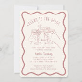 Whimsical Hand Drawn Cheers to the Bride Kaart (Voorkant)