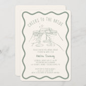 Whimsical Hand Drawn Cheers to the Bride Kaart (Voorkant / Achterkant)