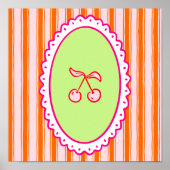 Whimsical Hand-Drawn Cherries Art Poster (Voorkant)