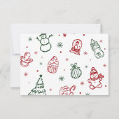 Whimsical Hand Drawn Christmas Baby Shower Bedankkaart (Achterkant)
