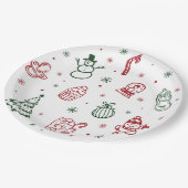 Whimsical Hand Drawn Christmas Baby Shower Papieren Bordje (Gekanteld)