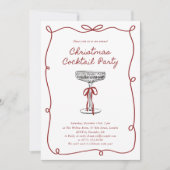 Whimsical Hand Drawn Christmas Cocktail Party Kaart (Voorkant)