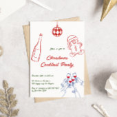 Whimsical Hand Drawn Christmas Cocktail Party Kaart