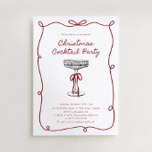 Whimsical Hand Drawn Christmas Cocktail Party Kaart