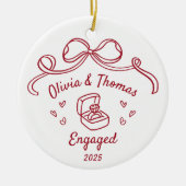 Whimsical Hand Drawn Christmas Engaged Keramisch Ornament (Voorkant)