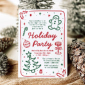 Whimsical Hand Drawn Christmas Holiday Party Kaart
