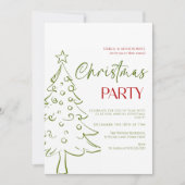 Whimsical Hand Drawn Christmas Invitation Kaart (Voorkant)