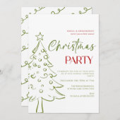 Whimsical Hand Drawn Christmas Invitation Kaart (Voorkant / Achterkant)