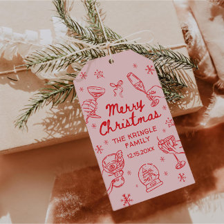 Whimsical Hand Drawn Christmas Party Cadeaulabel