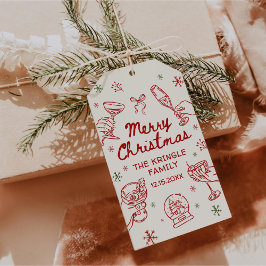 Whimsical Hand Drawn Christmas Party Cadeaulabel