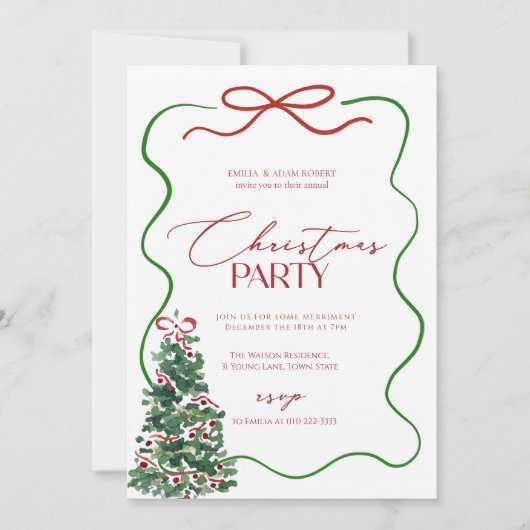 Whimsical Hand Drawn Christmas Party  Kaart (Voorkant)