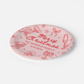 Whimsical Hand Drawn Christmas Party Papieren Bordje (Gekanteld)