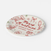 Whimsical Hand Drawn Christmas Party Papieren Bordje (Gekanteld)