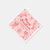 Whimsical Hand Drawn Christmas Party Servet (Hoek)