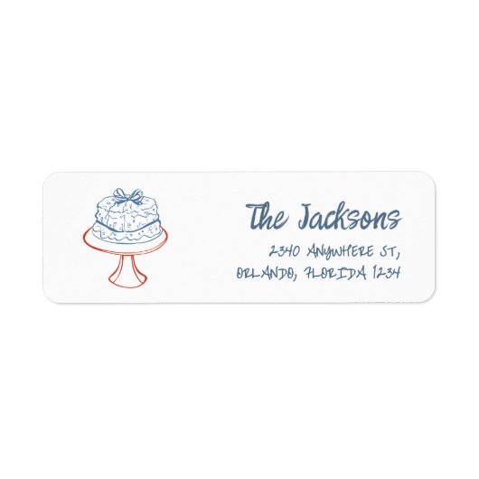 Whimsical Hand Drawn Christmas Return Adres Etiket (Voorkant)