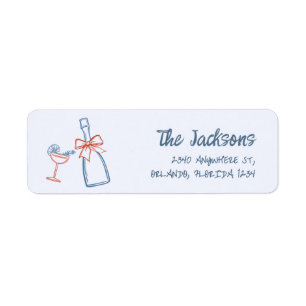 Whimsical Hand Drawn Christmas Return Adres Etiket