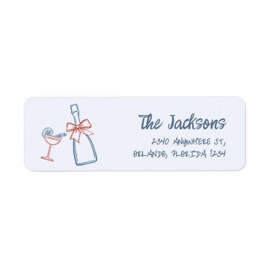 Whimsical Hand Drawn Christmas Return Adres Etiket (Voorkant)