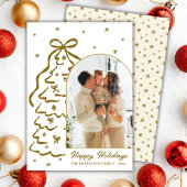 Whimsical Hand-Drawn Christmas Tree Arch Photo Feestdagenkaart