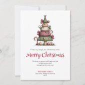 Whimsical hand drawn Christmas tree greeting card Feestdagenkaart (Voorkant)