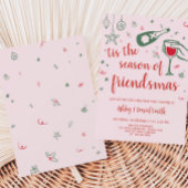 Whimsical Hand Drawn Cocktail Christmas Party Kaart