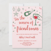 Whimsical Hand Drawn Cocktail Christmas Party Kaart (Voorkant)