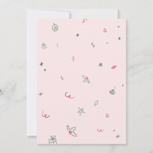 Whimsical Hand Drawn Cocktail Christmas Party Kaart (Achterkant)