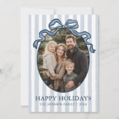 Whimsical Hand Drawn Coquette Bow Family Photo Feestdagenkaart (Voorkant)