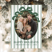 Whimsical Hand Drawn Coquette Bow Family Photo Feestdagenkaart