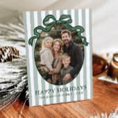 Whimsical Hand Drawn Coquette Bow Family Photo Feestdagenkaart