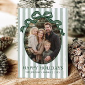 Whimsical Hand Drawn Coquette Bow Family Photo Feestdagenkaart