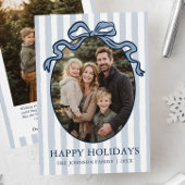 Whimsical Hand Drawn Coquette Bow Family Photo Feestdagenkaart