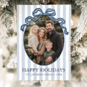 Whimsical Hand Drawn Coquette Bow Family Photo Feestdagenkaart