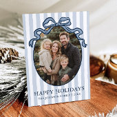 Whimsical Hand Drawn Coquette Bow Family Photo Feestdagenkaart