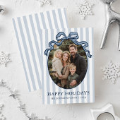 Whimsical Hand Drawn Coquette Bow Family Photo Feestdagenkaart