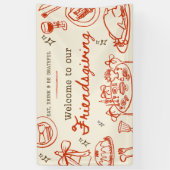 Whimsical hand drawn cute friendsgiving banner (Verticaal)