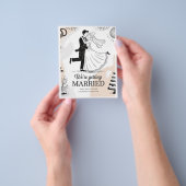 Whimsical Hand-Drawn Dancing Couple Disco Wedding  Flyer (Hand)