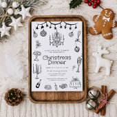 Whimsical Hand Drawn Dinner Party Kaart