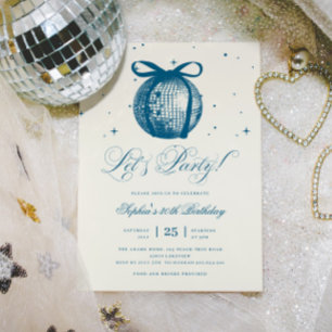 Whimsical Hand Drawn Disco Blauw Elke Leeftijd Ver Kaart