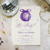 Whimsical Hand Drawn Disco Paarse Elke Leeftijd Ve Kaart