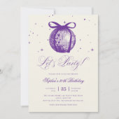 Whimsical Hand Drawn Disco Paarse Elke Leeftijd Ve Kaart (Voorkant)