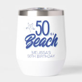 Whimsical Hand Drawn Doodle 50e Strand Verjaardag (Voorkant)