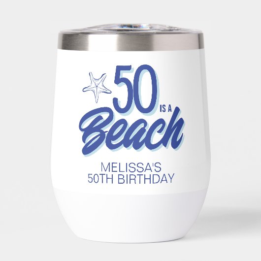 Whimsical Hand Drawn Doodle 50e Strand Verjaardag (Voorkant)