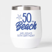 Whimsical Hand Drawn Doodle 50e Strand Verjaardag (Achterkant)