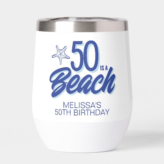 Whimsical Hand Drawn Doodle 50e Strand Verjaardag (Achterkant)